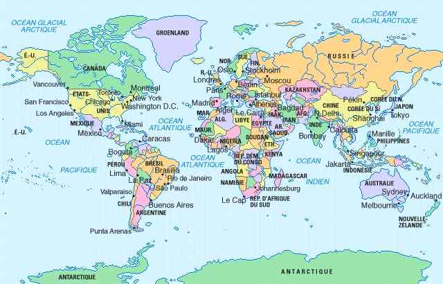Cliquez sur le continent qui vous intéresse, vous en obtiendez sa carte